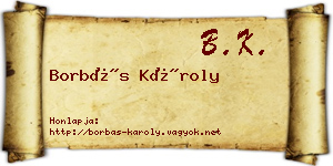 Borbás Károly névjegykártya