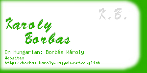 karoly borbas business card